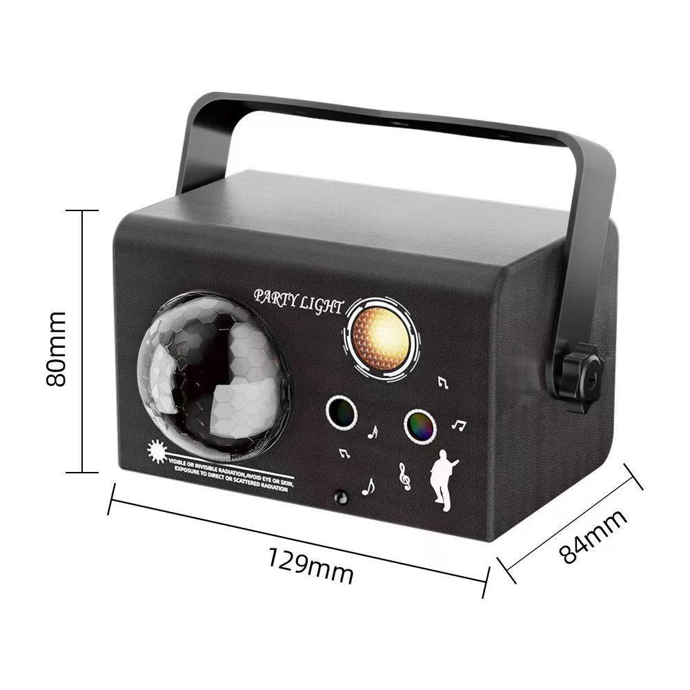 Square Magic Ball Laser Light Self-Propelled Voice Control Strobe Remote DC Power