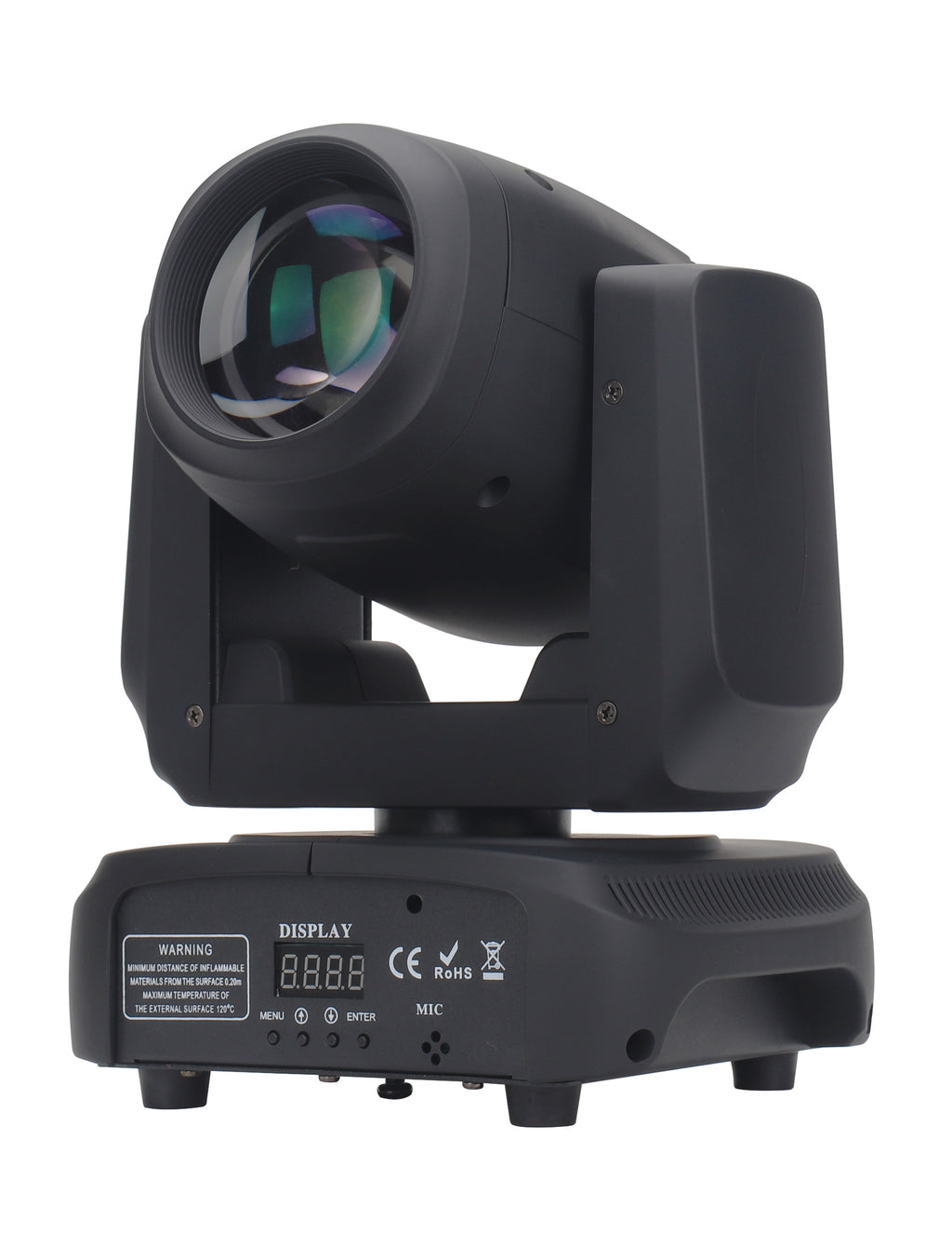 120W LED Moving Head Spot Light | V0 Flame-Retardant, 18-Prism, 7 Gobos, DMX512 – Stage