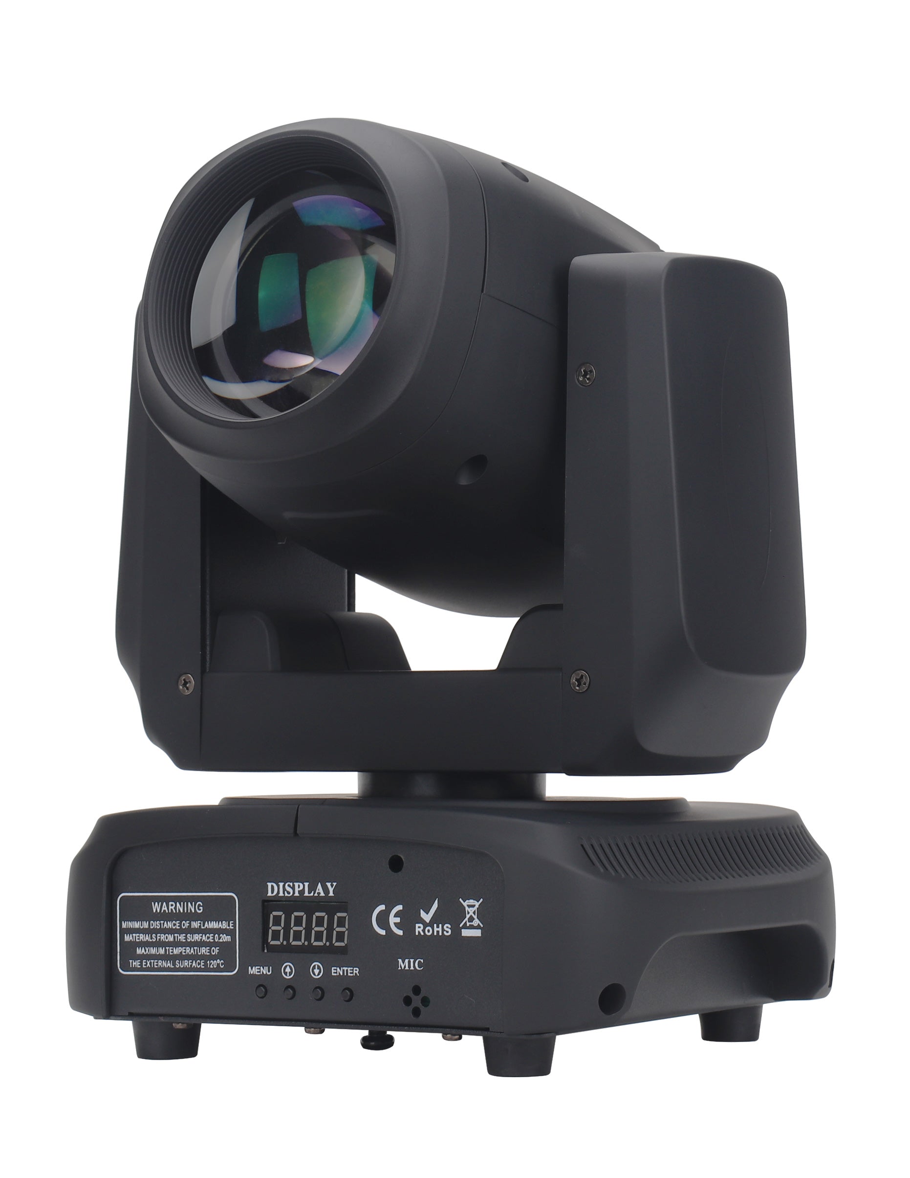 120W LED Moving Head Spot Light | V0 Flame-Retardant, 18-Prism, 7 Gobos, DMX512 – Stage