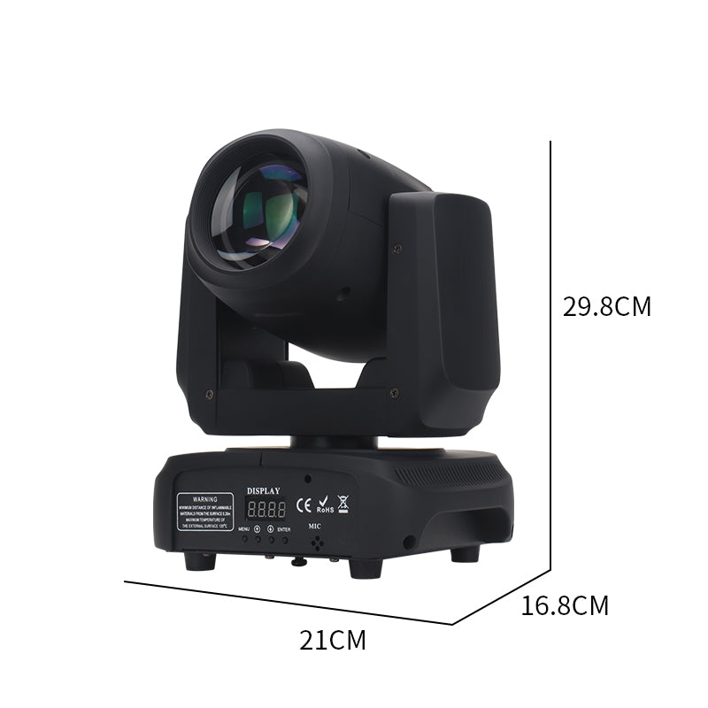 120W LED Moving Head Spot Light | V0 Flame-Retardant, 18-Prism, 7 Gobos, DMX512 – Stage