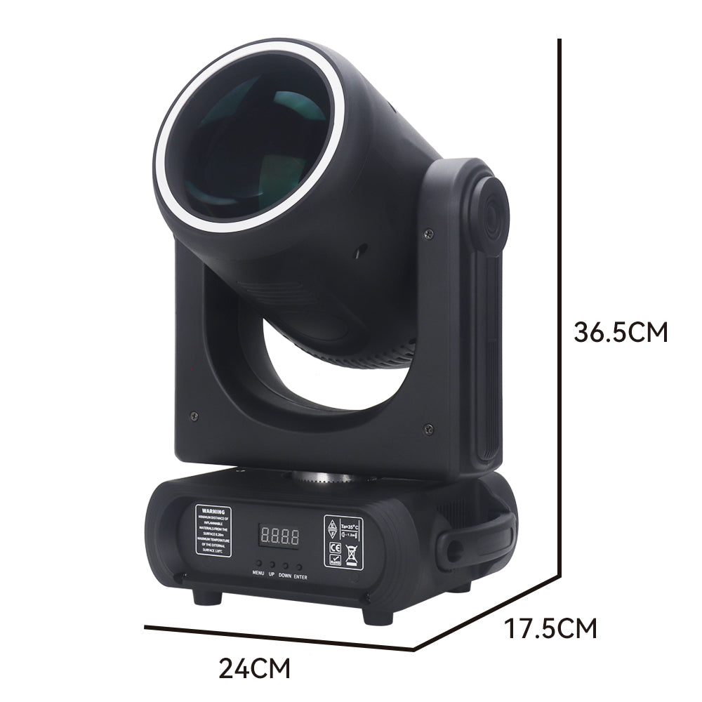 150W LED Focusable Beam Moving Head Light | 24-Prism, 3° Beam, 12 Gobos, DMX512 – Stage & Club