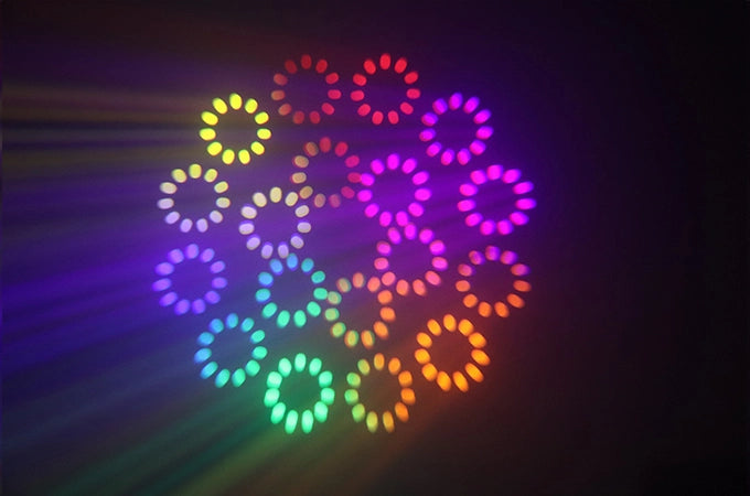 مصباح رأس متحرك صغير شاربي بشعاع 150 واط | شعاع 3 درجات، موشور 18، DMX512 13 قناة - إضاءة سبوت للمسرح والدي جي