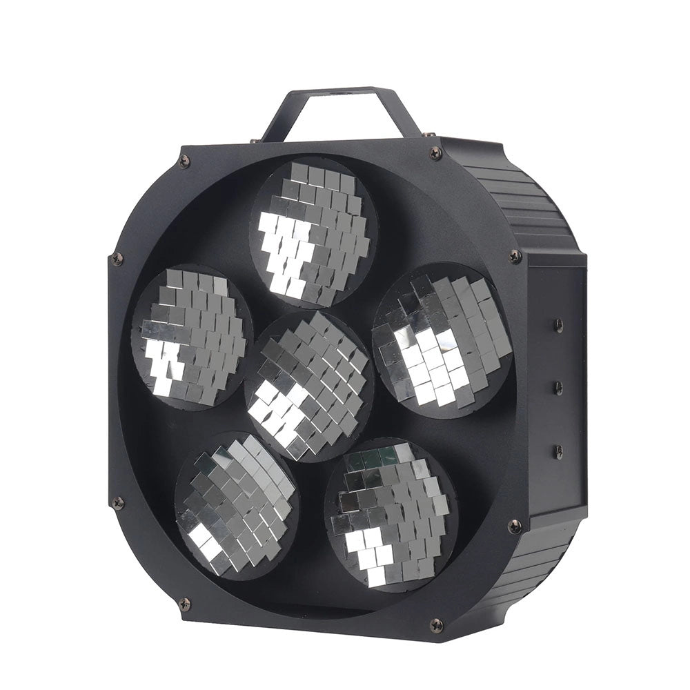 مصباح تأثير المرآة السحري سداسي العيون بتقنية LED | 80 واط، DMX512، تنشيط صوتي – إضاءة مسرح للمراقص والنوادي والحانات