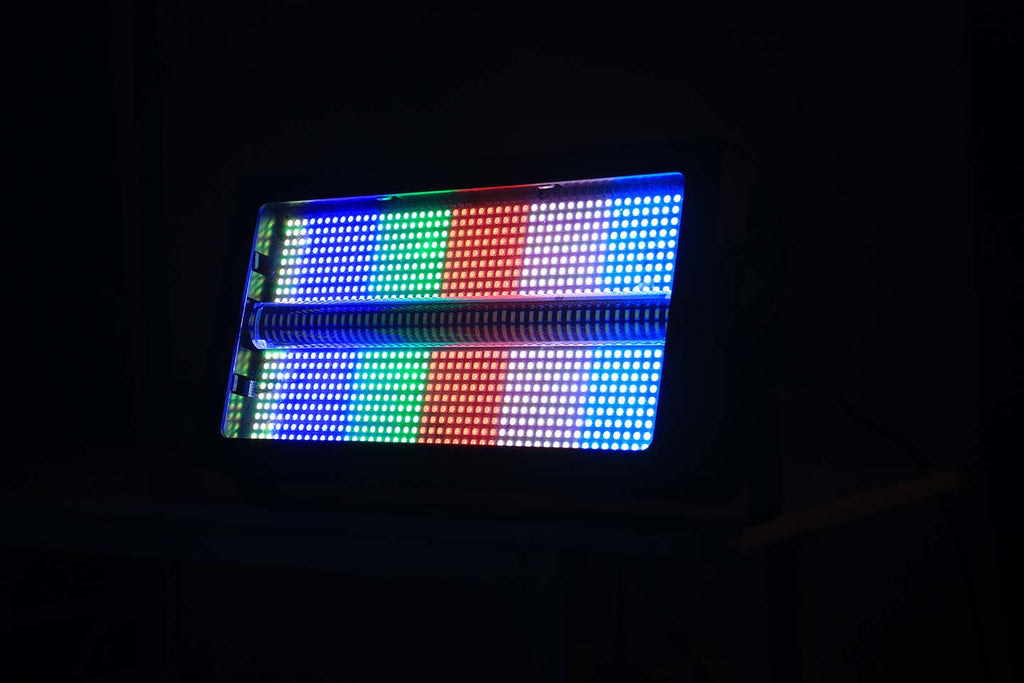 شريط إضاءة ستروب مُقسّم بالألوان الكاملة 250 واط | 960 مصباح LED، 16 مقطعًا، DMX512 – للمسرح والفعاليات