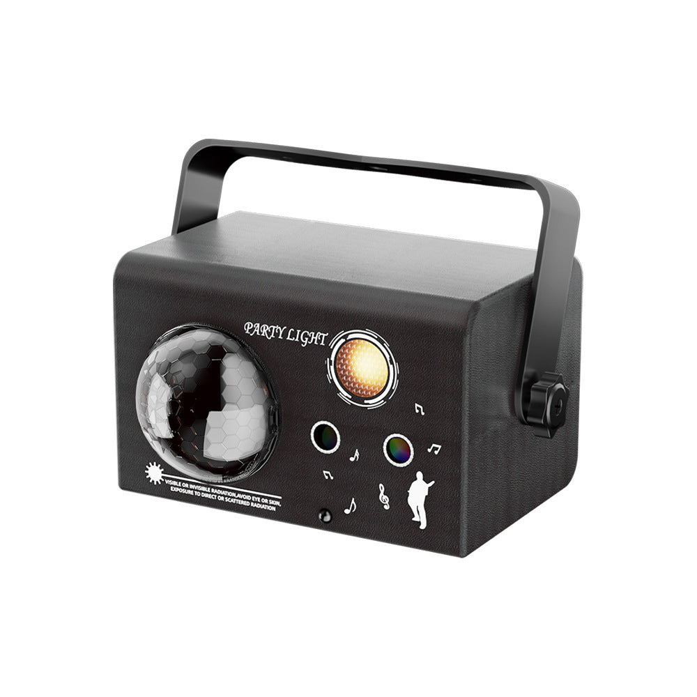 Square Magic Ball Laser Light Self-Propelled Voice Control Strobe Remote DC Power