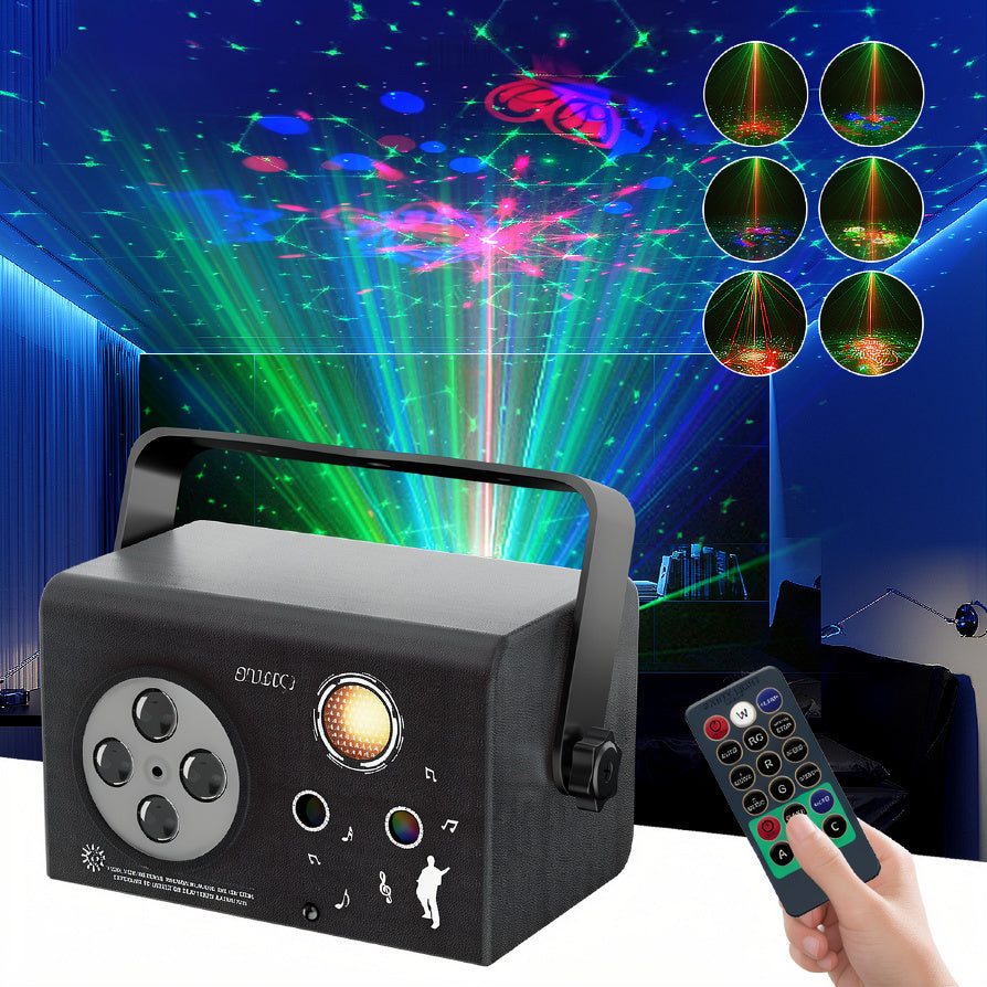 Stage lights, laser lights, party lights, sound-controlled remote-controlled disco strobe lights, projection lights, KTV atmosphere lights