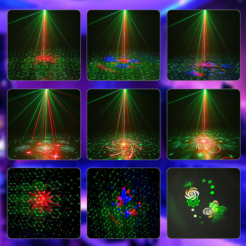 Stage lights, laser lights, party lights, sound-controlled remote-controlled disco strobe lights, projection lights, KTV atmosphere lights