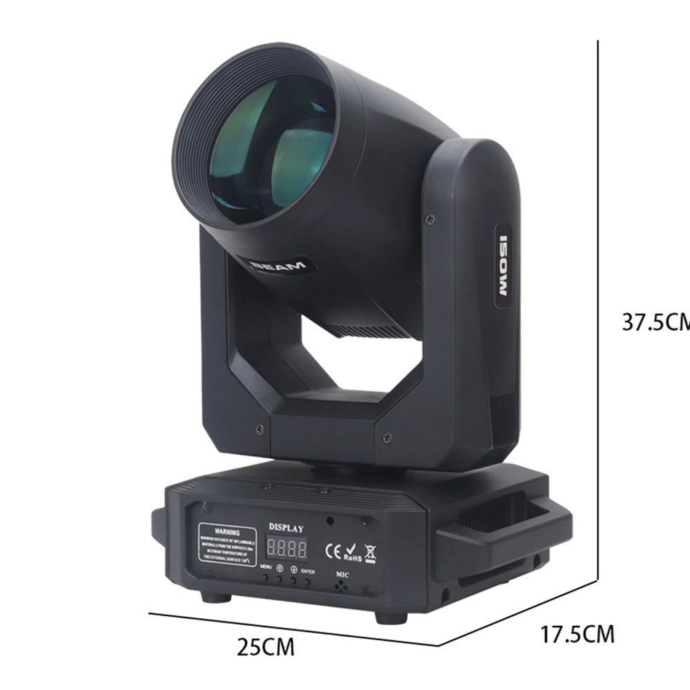 مصباح رأس متحرك صغير شاربي بشعاع 150 واط | شعاع 3 درجات، موشور 18، DMX512 13 قناة - إضاءة سبوت للمسرح والدي جي