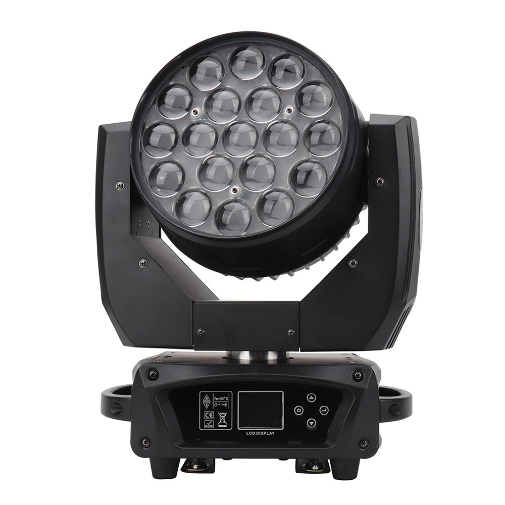 19×15W RGBW Zoom Wash Moving Head Light | 8°–58° Beam, 400W, 28CH DMX512 – Stage & DJ Lighting